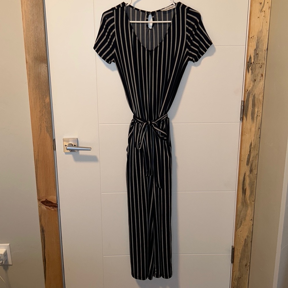 Pinstripe Navy Blue Romper